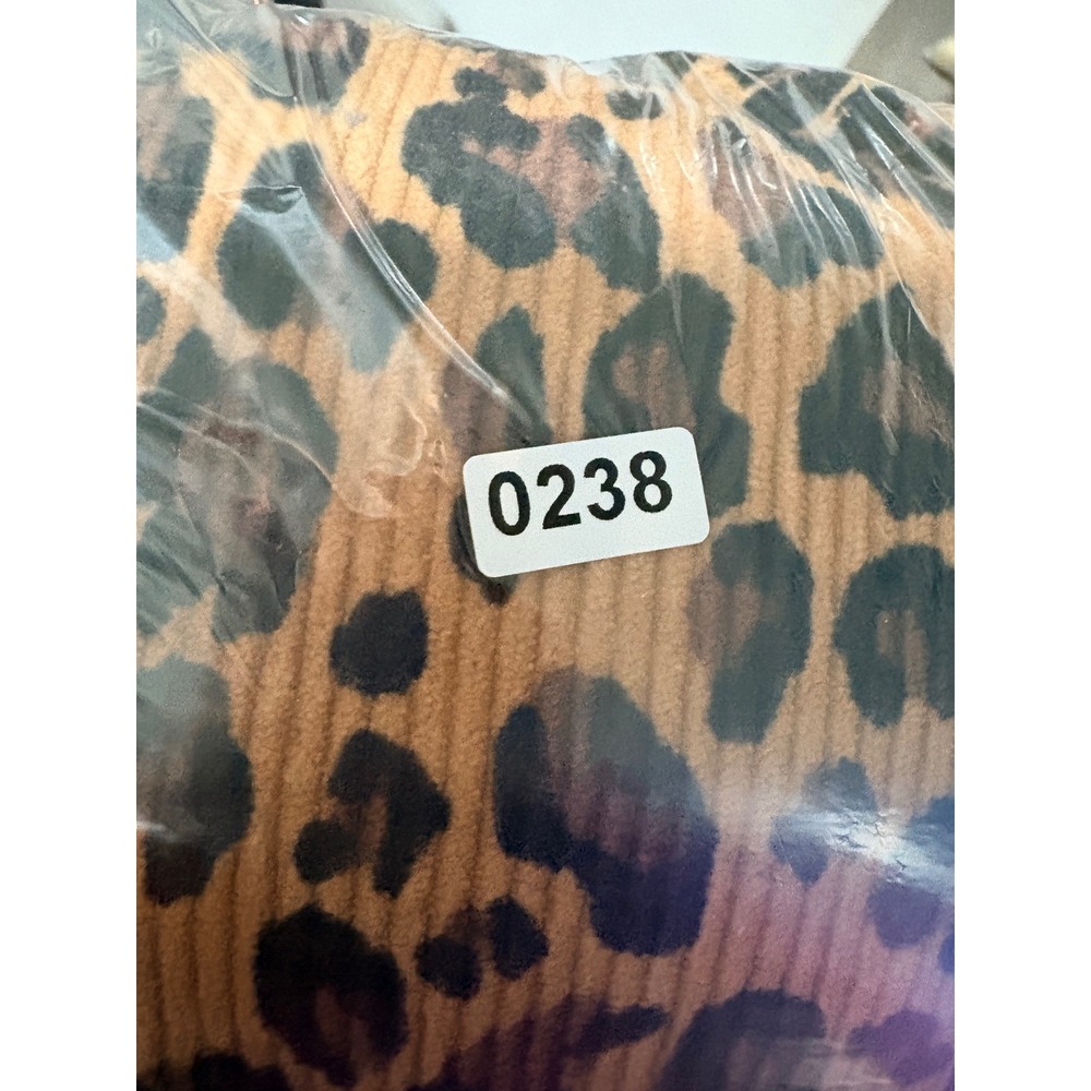 Shein Curve Leopard Print Corduroy Pinafore Jumper Dress Brown Black 0XL Plus - Picture 4 of 4